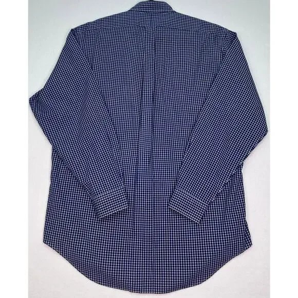 Polo Ralph Lauren Men’s Blue Gingham Check Button Down Shirt Size 16 34/35 - Picture 3 of 9